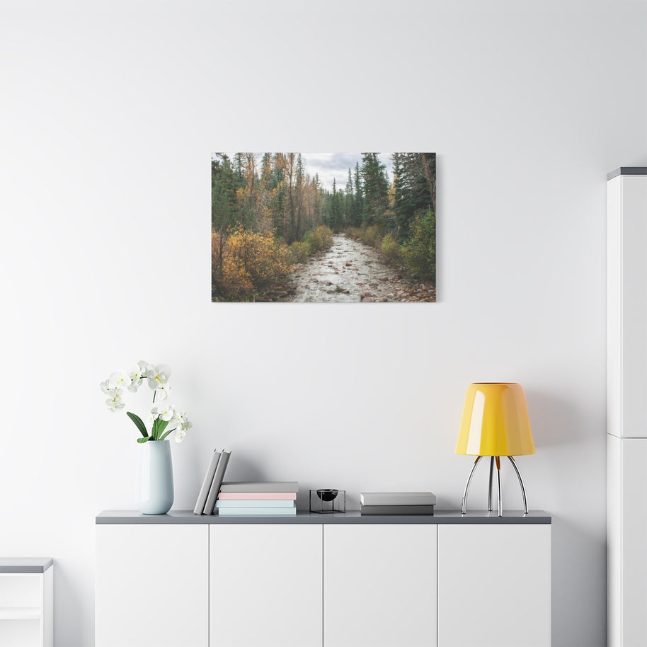 Autumn River in Colorado – Matter Leinwanddruck – fertig zum Aufhängen