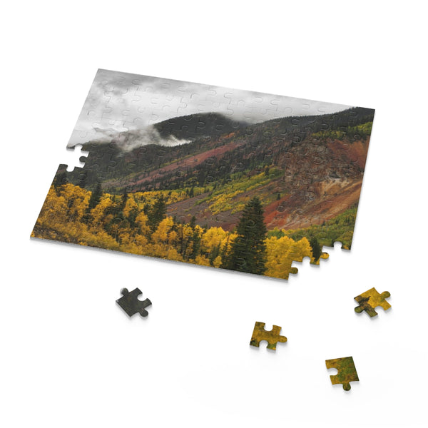 Autumn Mountainside Scene Jigsaw Puzzle - 252 or 500 Piece