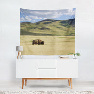 Plains Bison Western Decor Bison Microfiber Wall Tapestry