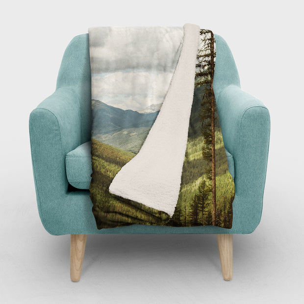Canada Rocky Mountains Sherpa Fleece Blanket - Home Decor