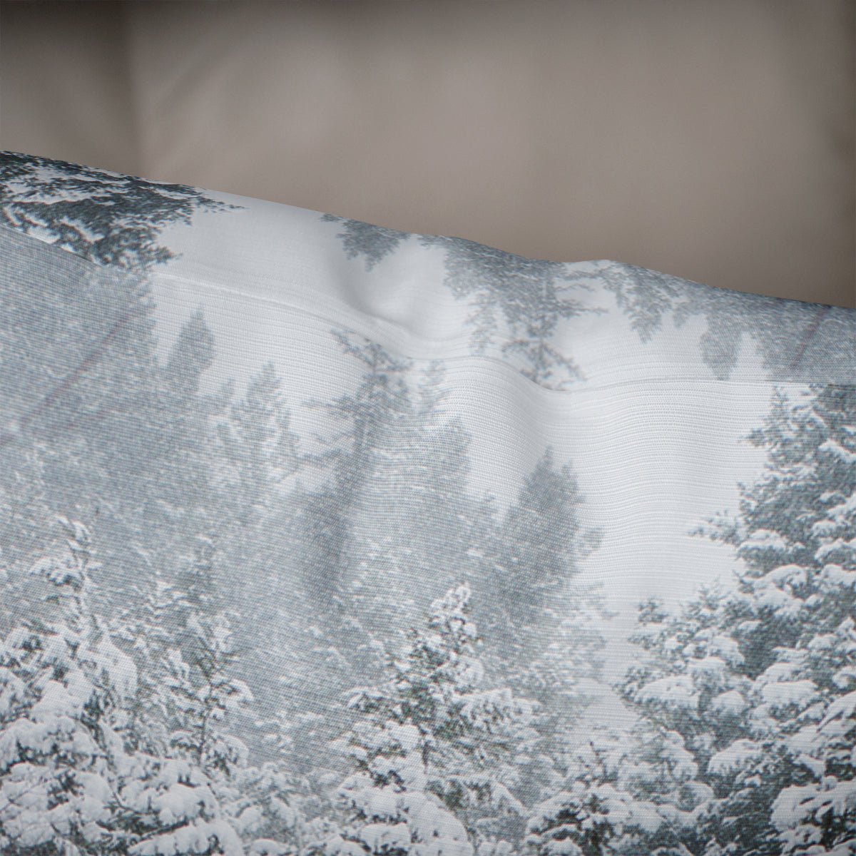 Snowy Forest Scene Throw Pillow Cover - Pillows