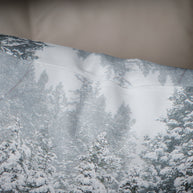 Snowy Forest Scene Throw Pillow Cover - Pillows