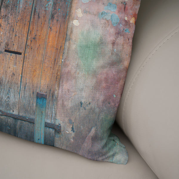 Rustic New Orleans Door Decorative Throw Pillow Cover -