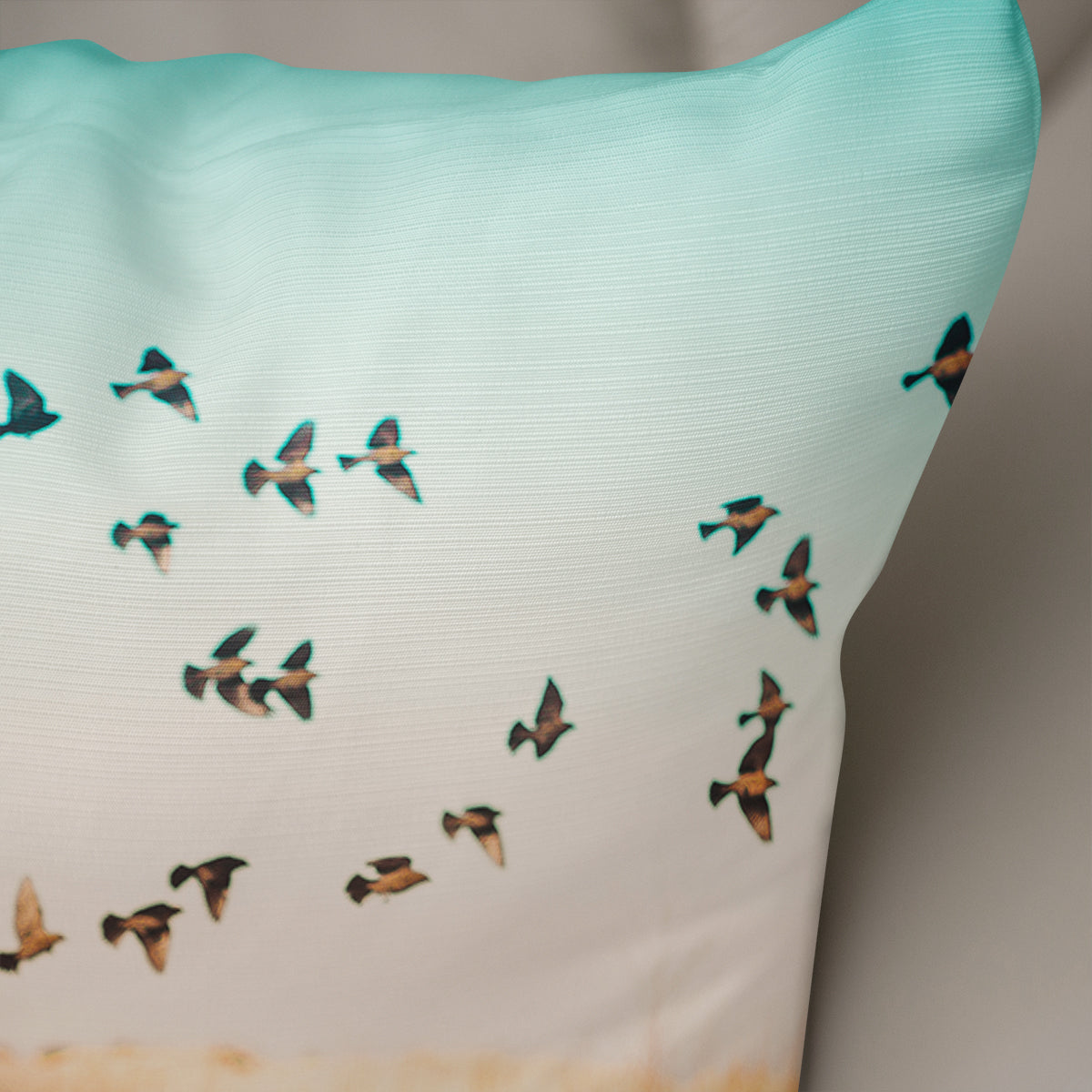 Dreamy Blackbirds in Flight Throw Pillow Cover