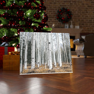 Birkenwald-Leinwand-Galeriefolie, rustikale Wandkunst, Flagstaff Humphrey's Peak