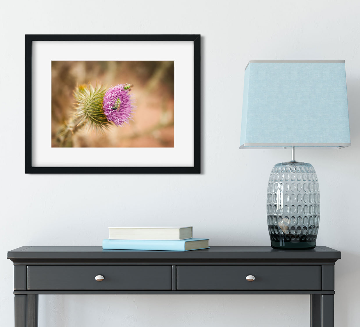 Thistle and Green Bees Utah Nature Photography