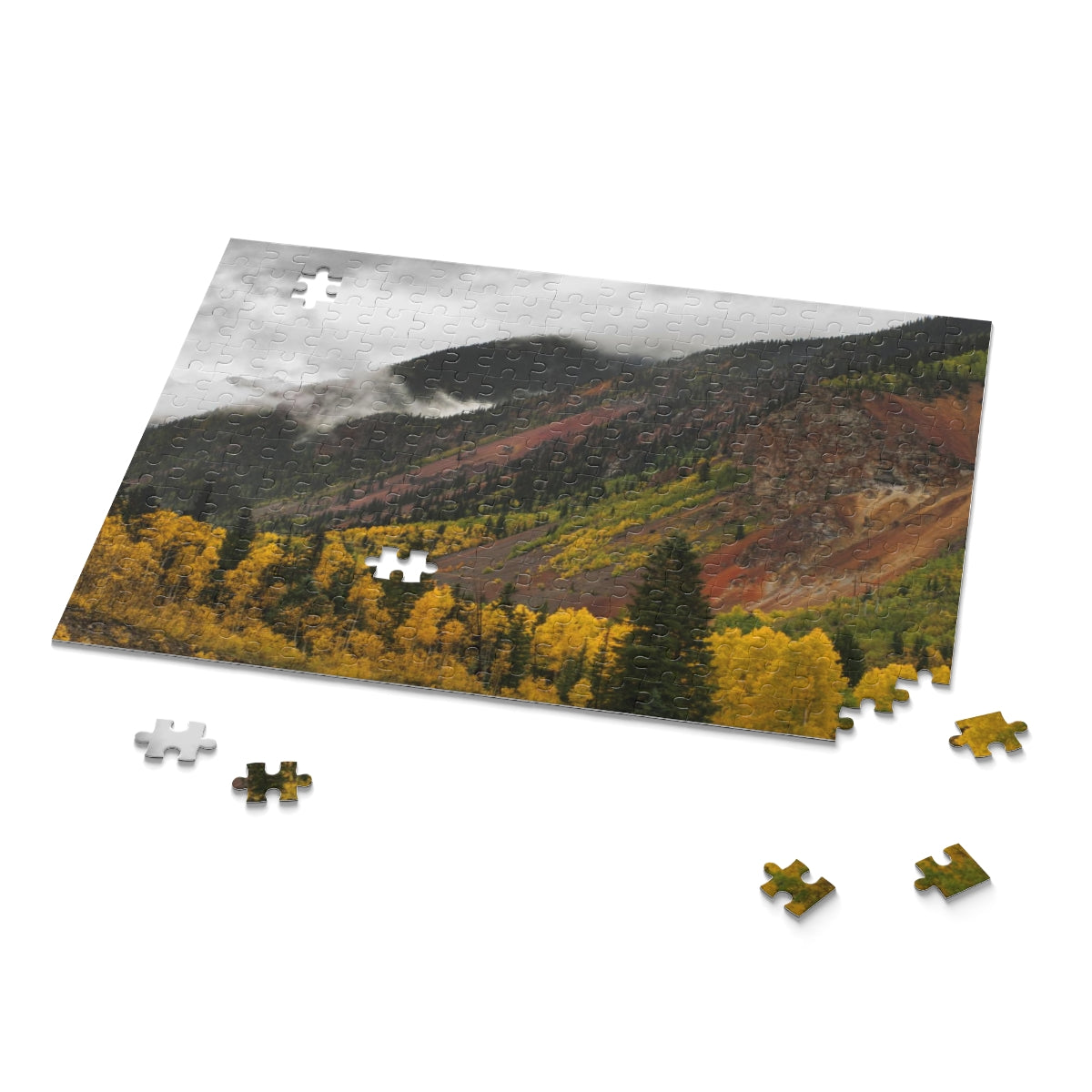 Autumn Mountainside Scene Jigsaw Puzzle - 252 or 500 Piece