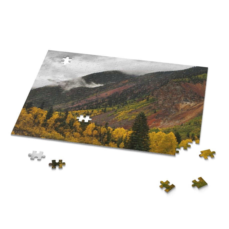Autumn Mountainside Scene Jigsaw Puzzle - 252 or 500 Piece