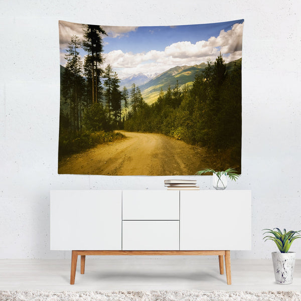 Adventure Road - Canada Mountains Wall Tapestry Lost In Nature