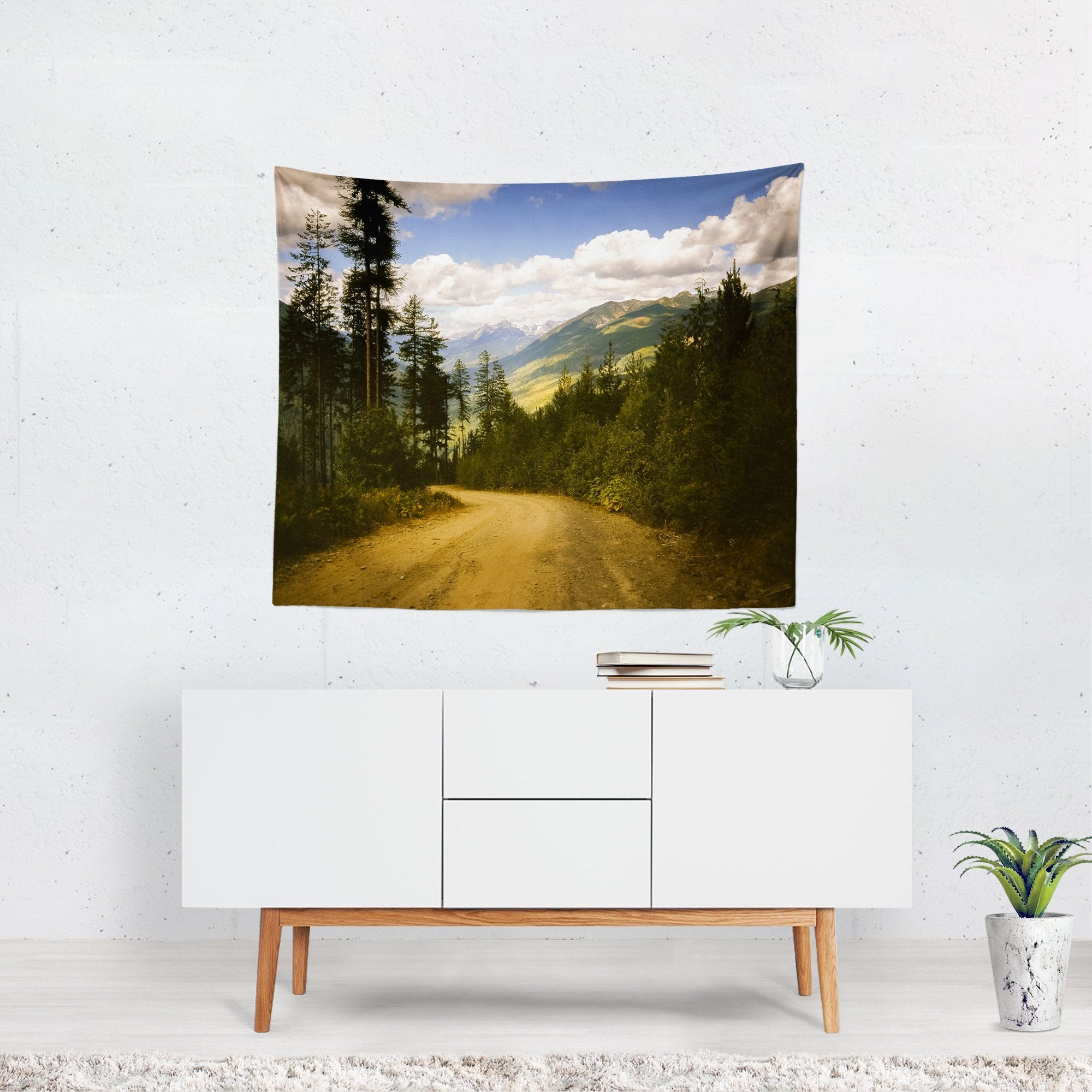Adventure Road - Canada Mountains Wall Tapestry Lost In Nature
