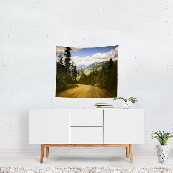 Adventure Road - Canada Mountains Wall Tapestry Lost In Nature