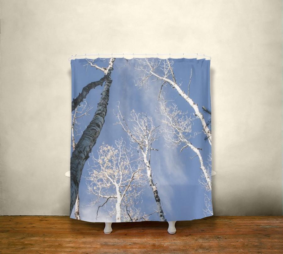 Aspen Trees Shower Curtain, Nature Bathroom Decor Lost In Nature