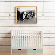 Tiny Heroes Vintage Toys Art Print Black and White