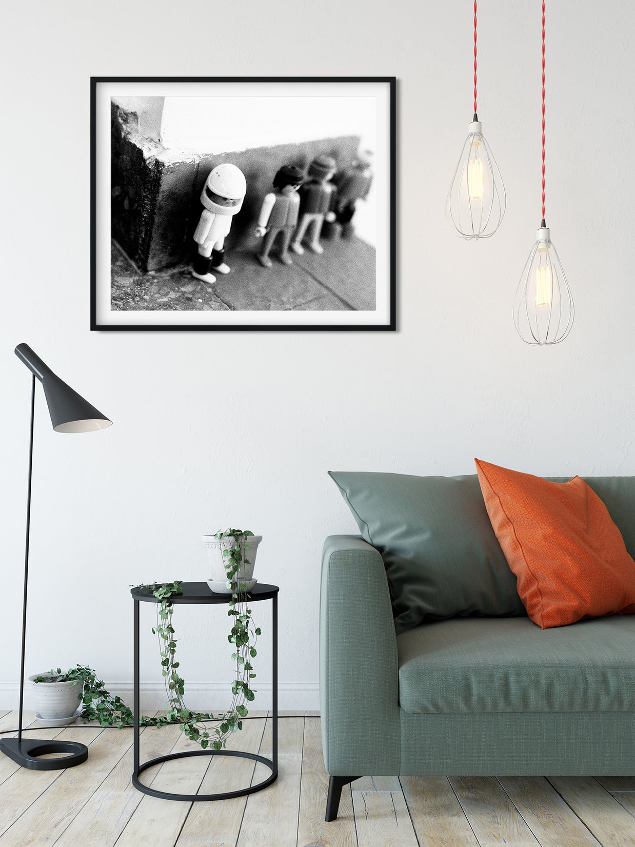 Tiny Heroes Vintage Toys Art Print Black and White