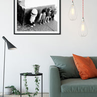 Tiny Heroes Vintage Toys Art Print Black and White