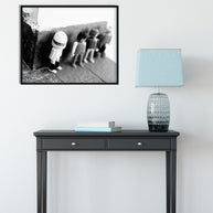 Tiny Heroes Vintage Toys Art Print Black and White