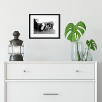 Tiny Heroes Vintage Toys Art Print Black and White