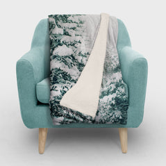 Colorado Winter Scene Sherpa Fleece Blanket - Home Decor