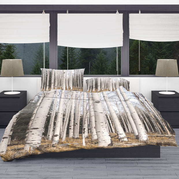 Birch Trees Comforter / Duvet Cover Aspen Blanket Queen Twin