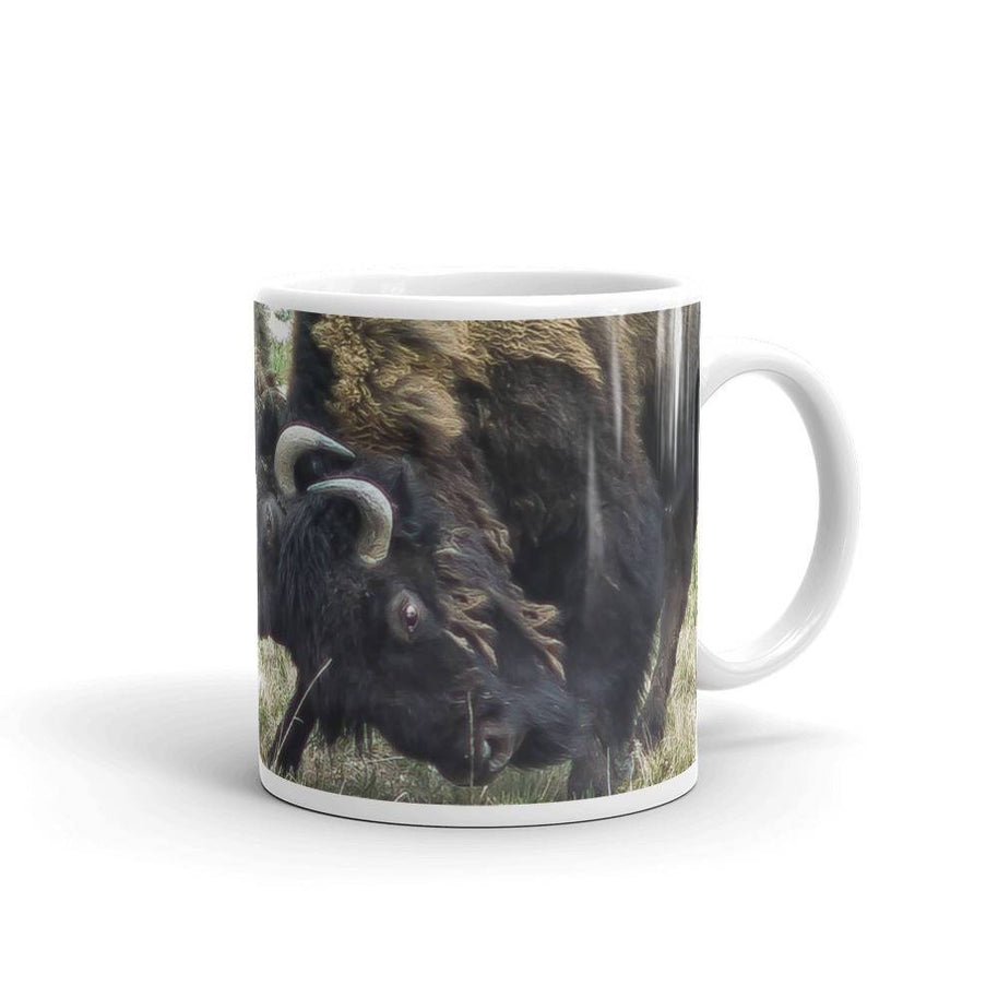 Bison Battle Coffee Mug - Ceramic Lost in Nature
