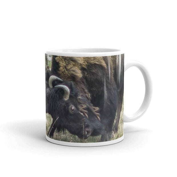 Bison Battle Coffee Mug - Ceramic Lost in Nature