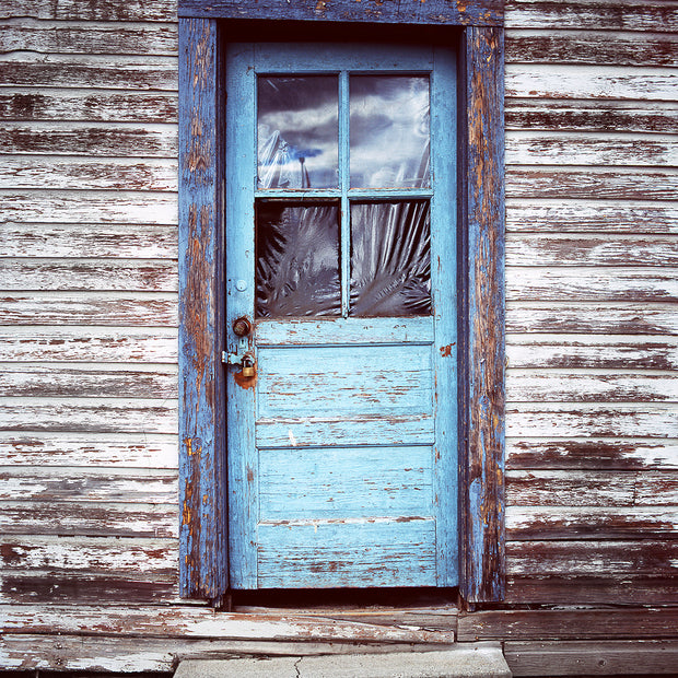 Rustic Blue Door Wall Art Print New Denver British Columbia