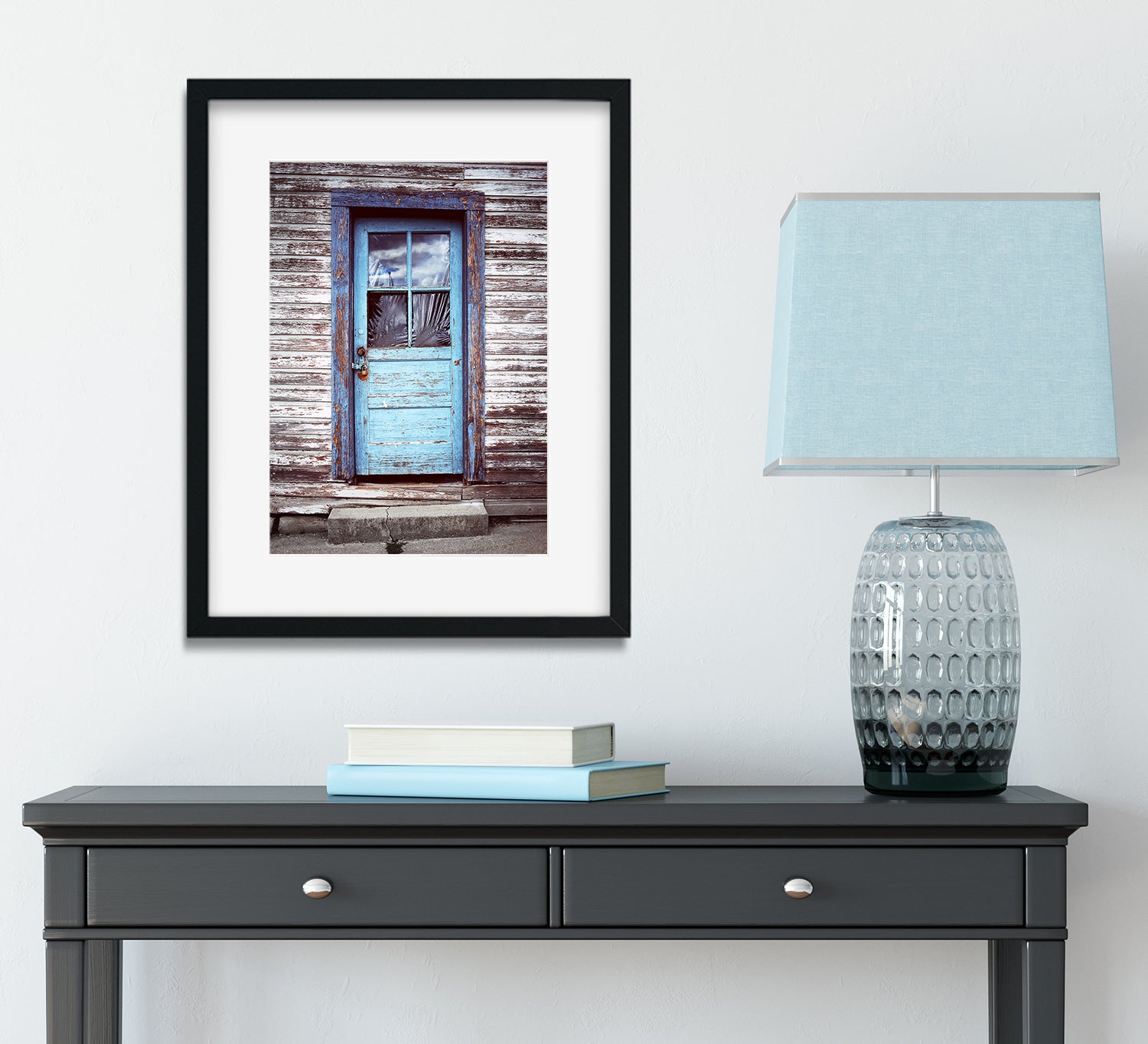 Rustic Blue Door Wall Art Print New Denver British Columbia