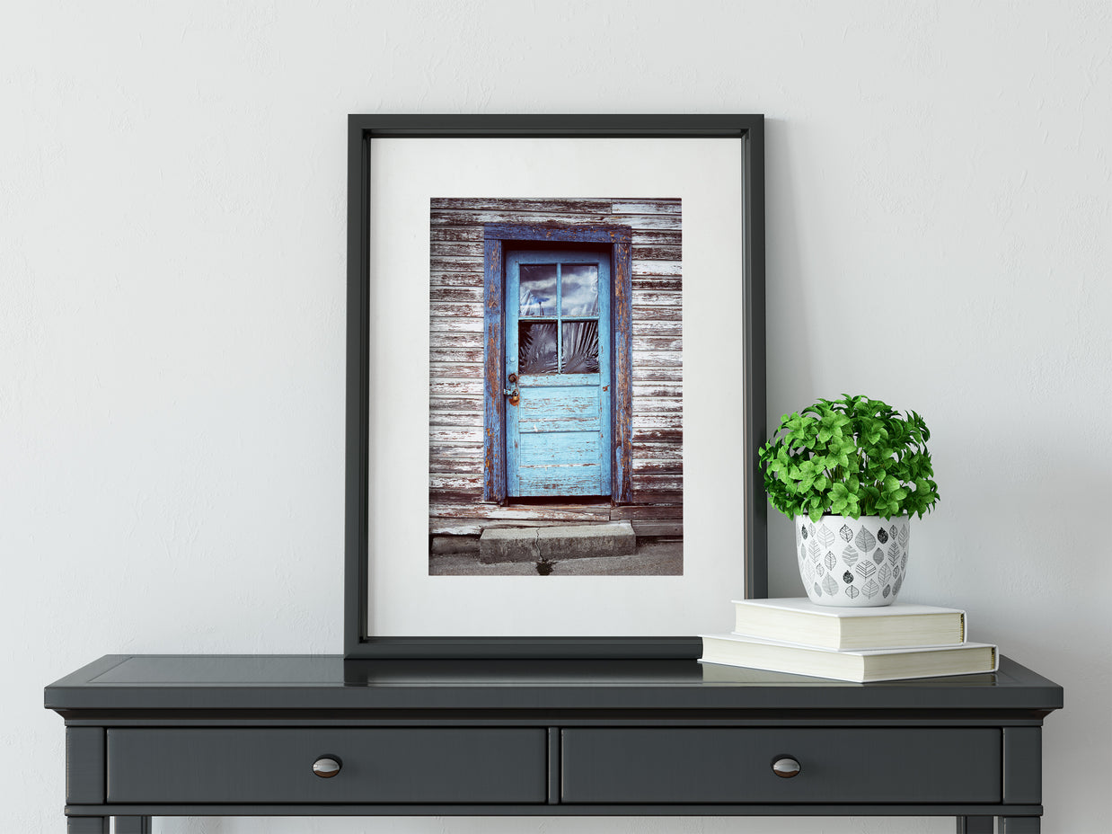 Rustic Blue Door Wall Art Print New Denver British Columbia