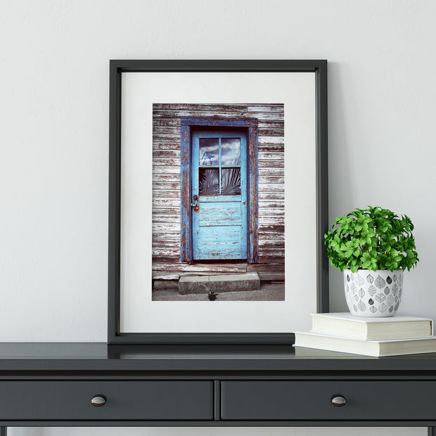 Rustic Blue Door Wall Art Print New Denver British Columbia