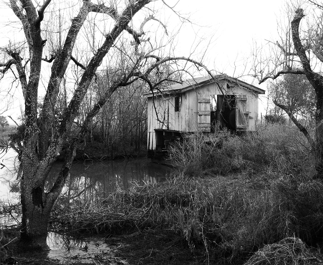 Louisiana Boathouse II Black and White Art Print -