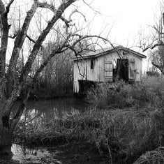 Louisiana Boathouse II Black and White Art Print -