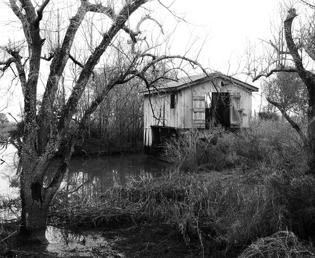 Louisiana Boathouse II Black and White Art Print -