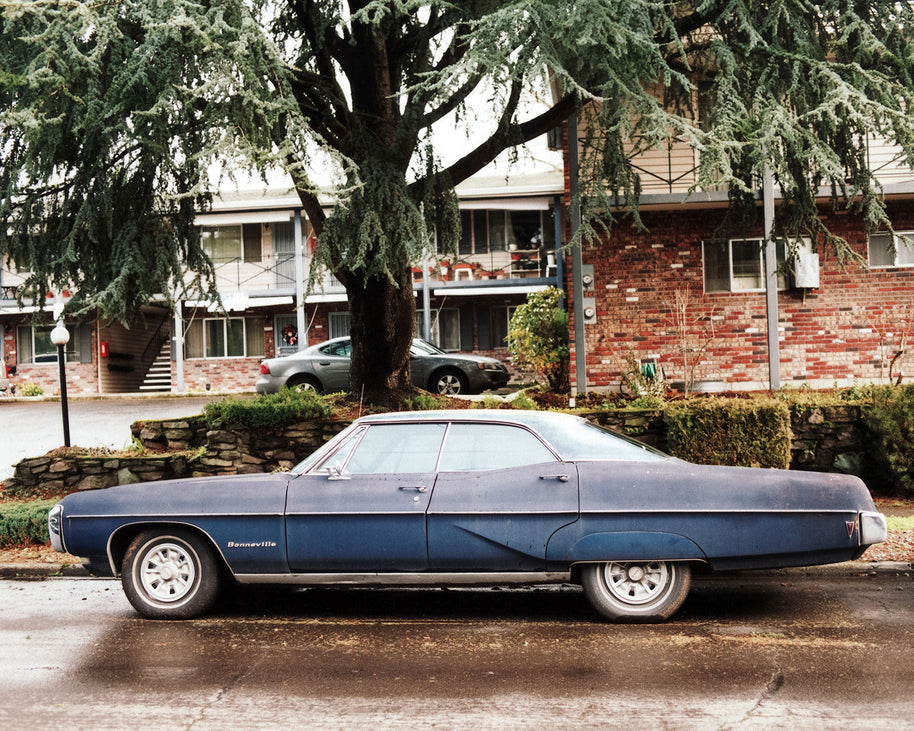 Blue Bonneville Car Wall Art Retro Automobile Photography