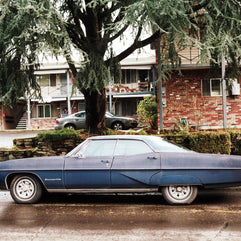 Blue Bonneville Car Wall Art Retro Automobile Photography