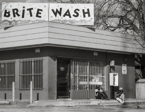Brite Wash Black and White Photo Print Austin Texas Street