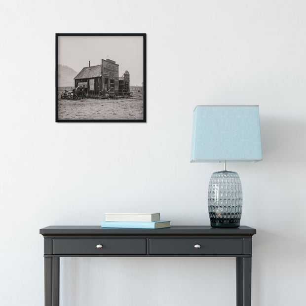 Ghost Town Shop, Square Photo Print, Black and White Wall Art