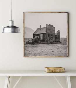 Ghost Town Shop, Square Photo Print, Black and White Wall Art