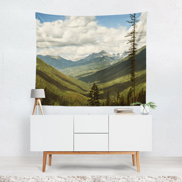 British Columbia Overlook Mountains Microfiber Wall Tapestry