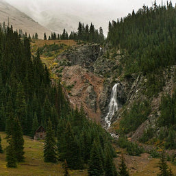 Silverton Colorado Cabin and Waterfall Rustic Photo Print -