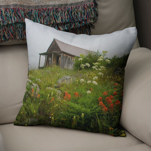Cabin Throw Pillow Cover Alpine Flowers Decorative Cushion -