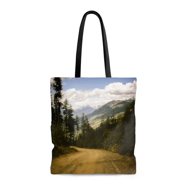 Rocky Mountain Road Shopping Tote Bag With Liner - 3 Sizes -