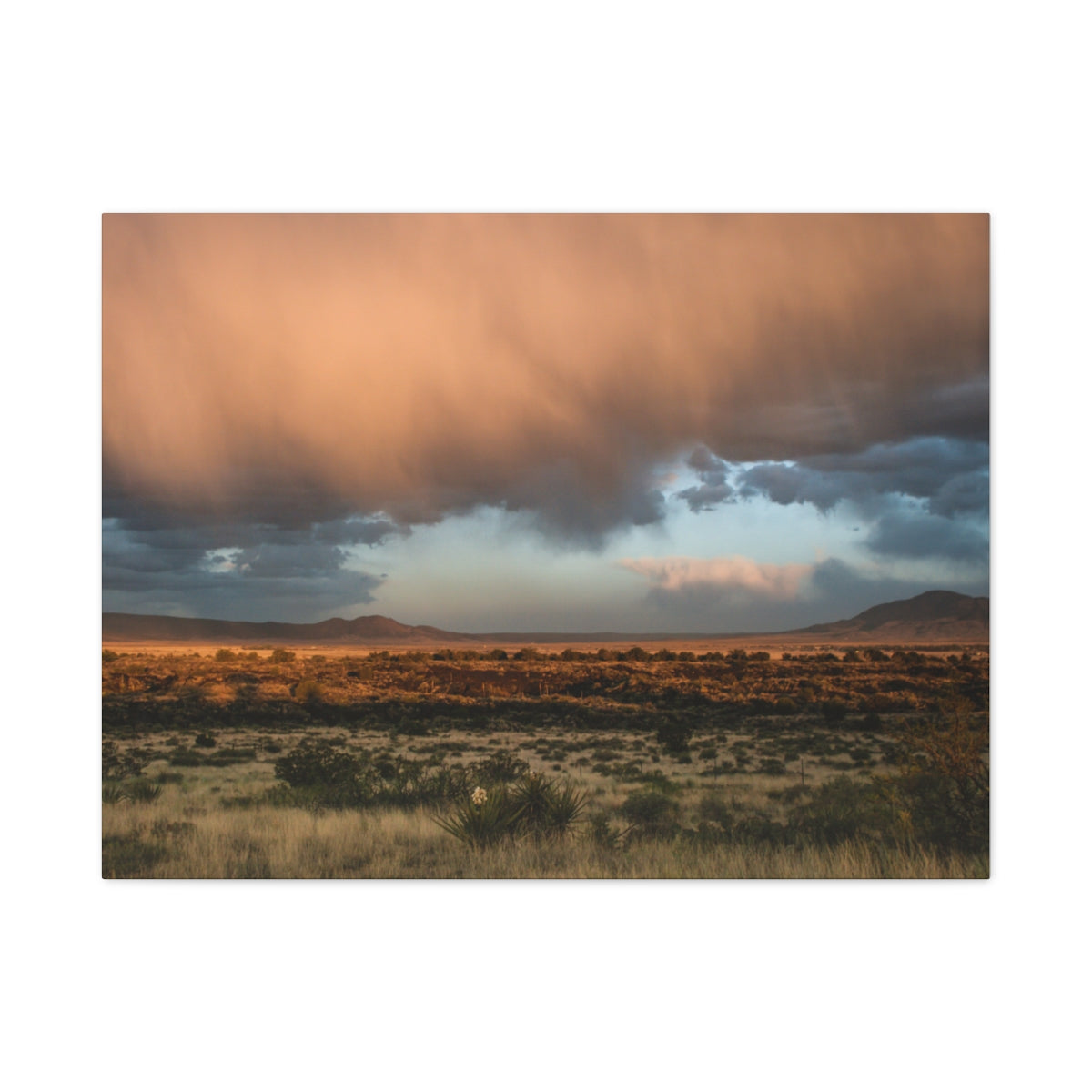 Sturm über der Wüste – Matter Leinwanddruck – fertig zum Aufhängen – New Mexico
