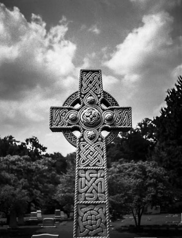 Celtic Cross Headstone Black and White - Photography