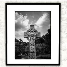Celtic Cross Headstone Black and White - Photography