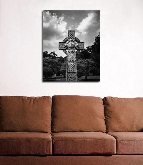 Celtic Cross Headstone Black and White - Photography