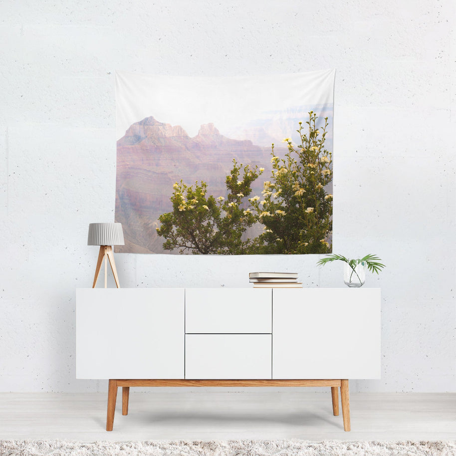 Cliff Rose Flowers, Nature Wall Tapestry - Grand Canyon, Arizona Lost In Nature