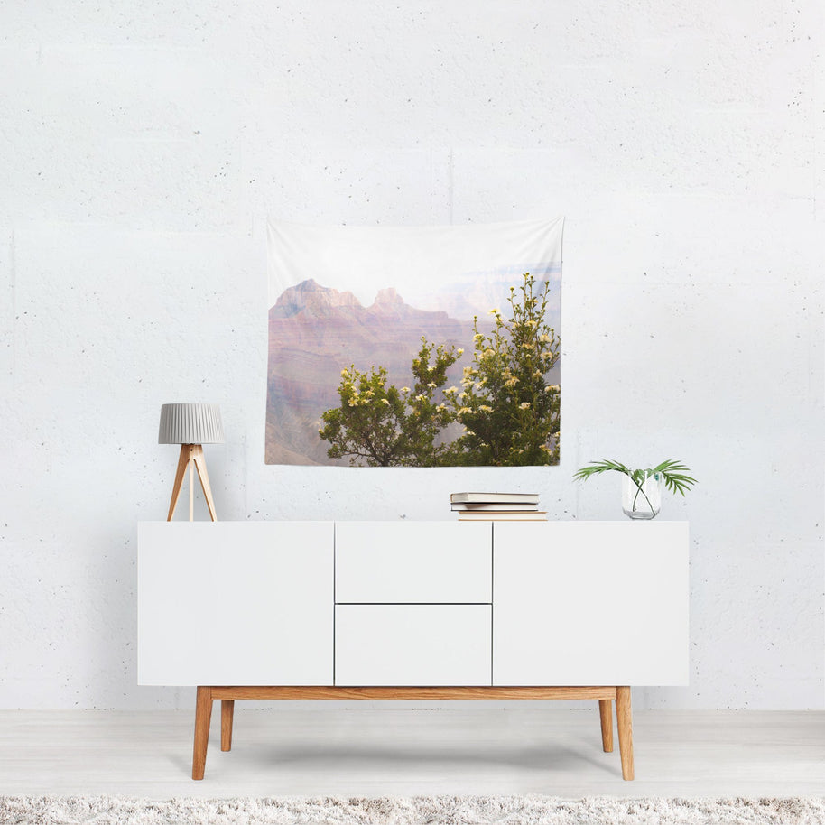 Cliff Rose Flowers, Nature Wall Tapestry - Grand Canyon, Arizona Lost In Nature