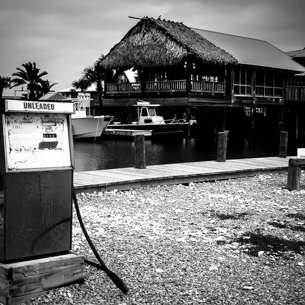 Coco Marina Cocodrie Louisiana Black and White Photo Print -