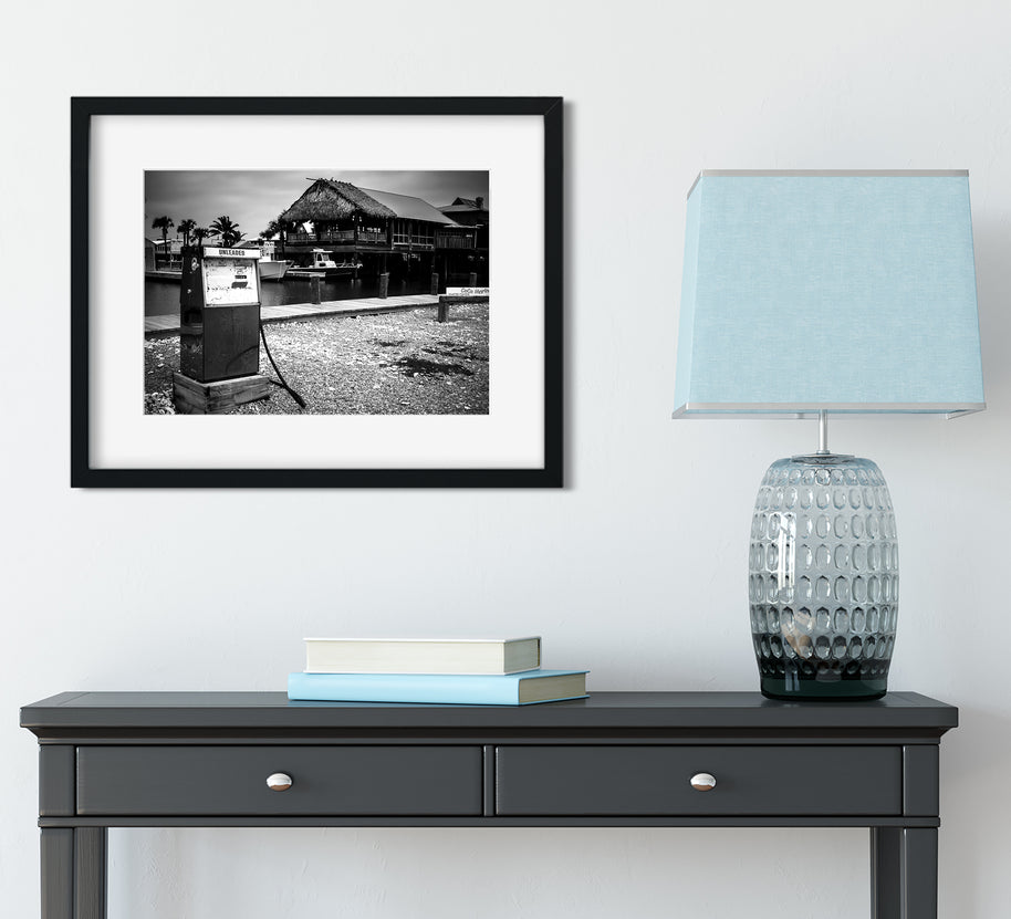 Coco Marina Cocodrie Louisiana Black and White Photo Print -