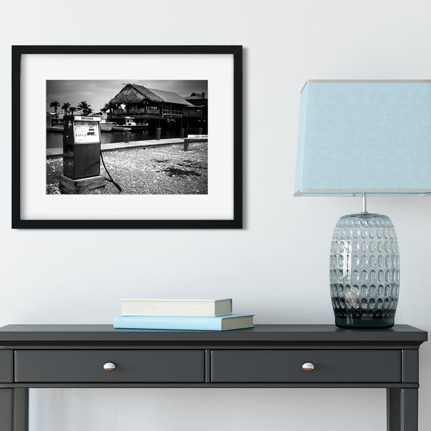 Coco Marina Cocodrie Louisiana Black and White Photo Print -